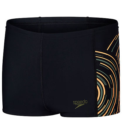 Speedo Bådebukser - Plastisol Placement Aquashort - Blåck/Green