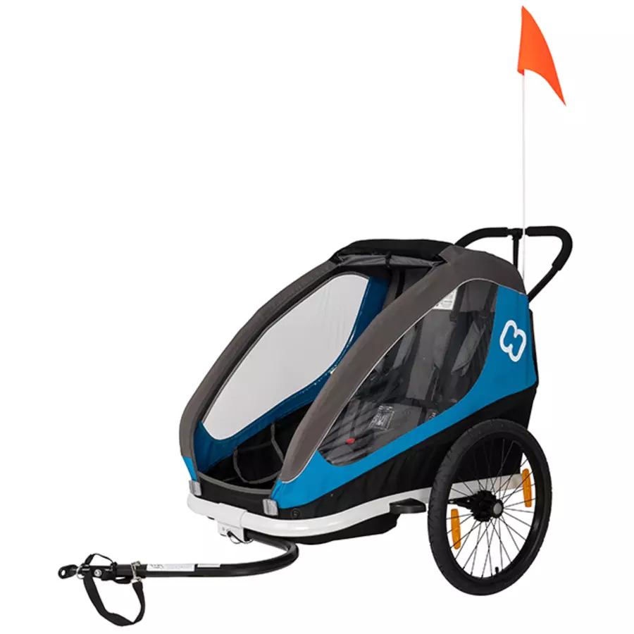 hamax Kinderfahrradanhänger Traveller inklusive Deichsel und Buggyrad Petrol BlueGrey