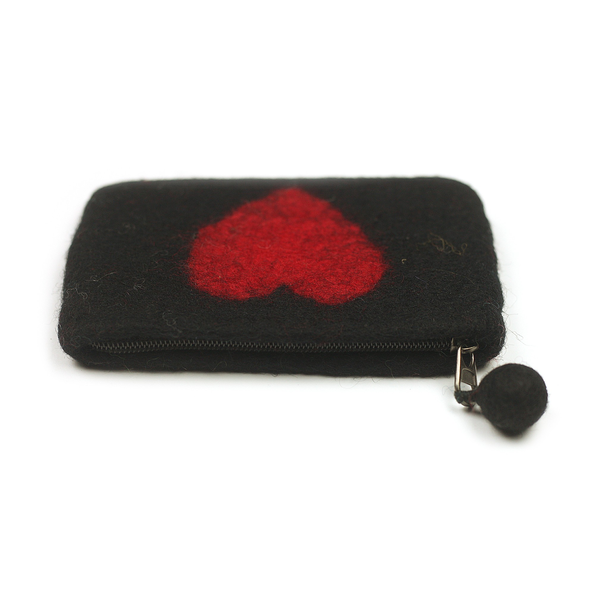 Filz-Etui 'Herz' mit Zipper, schwarz, rot, B 16 cm, H 10 cm günstig bestellen