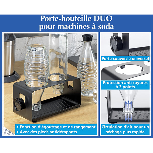 Porte-bouteille DUO noir pour machines à soda Wenko by Maximex