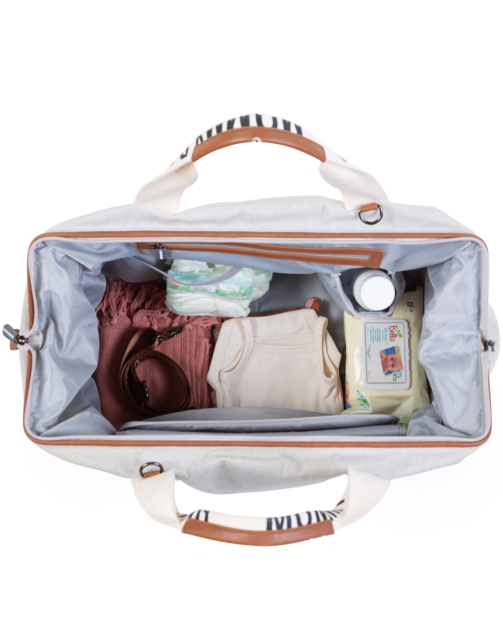 Canvas-Wickeltasche MOMMY BAG SIG (55x35x40) in offwhite