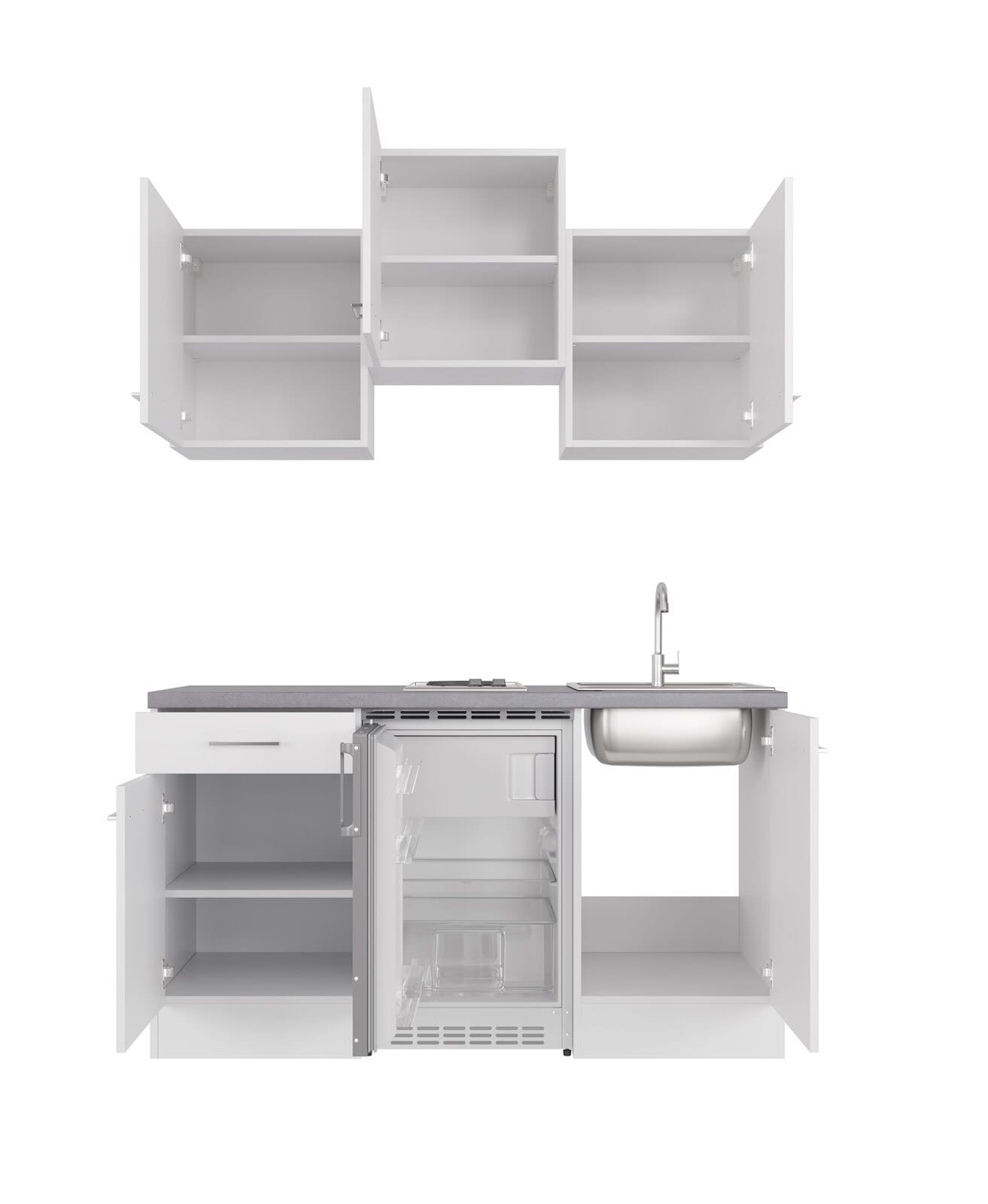 Küchenblock Neo Weiß/Beton 150cm
