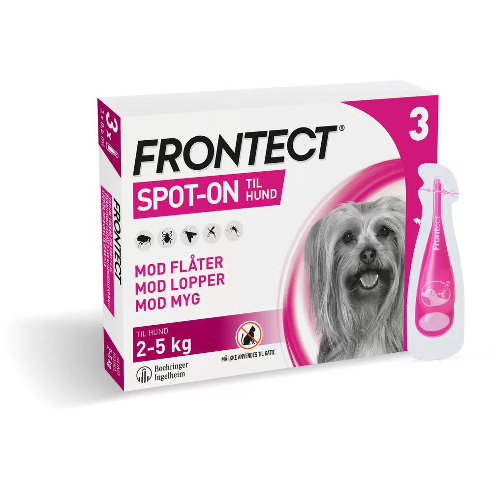 Frontect Spot On til hunde, 2-5 kg - 3 pipetter