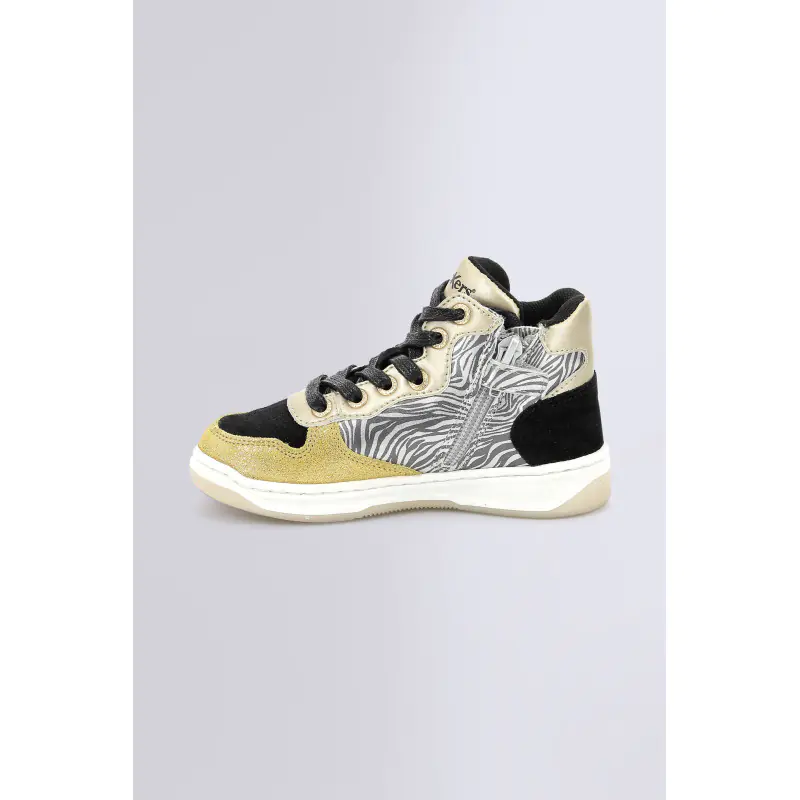 KICKLAX JAUNE NOIR ZEBRE SNEAKERS HAUTES Synthétique Fille