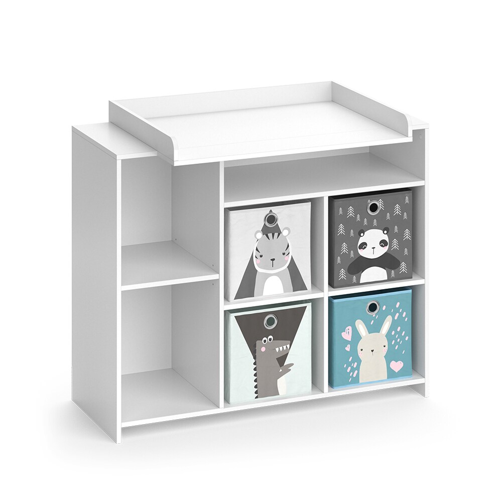 Vicco Wickelkommode Babykommode Wickeltisch Oskar Simple Weiß Kinder-Faltboxen