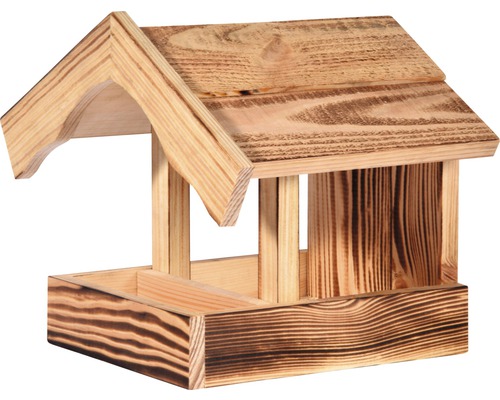 Dobar vogelhuisje, voederhuisje voor aan de muur, 19x26x20cm, met houtnerf afwerking