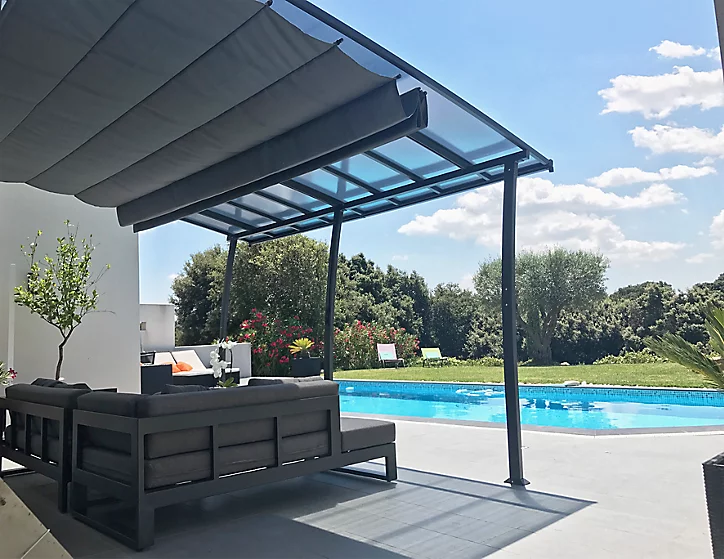 Pergola adossée fixe acier et aluminium Oslo 3,5 x 4 m