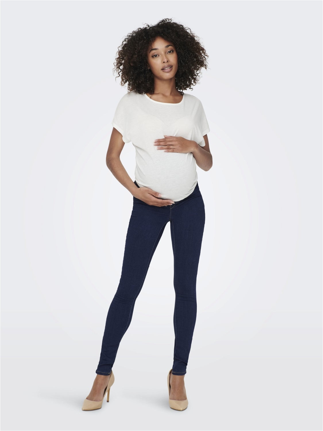 OLMRAIN Mittlere Taille Skinny Fit Jeans Dark Blue Denim