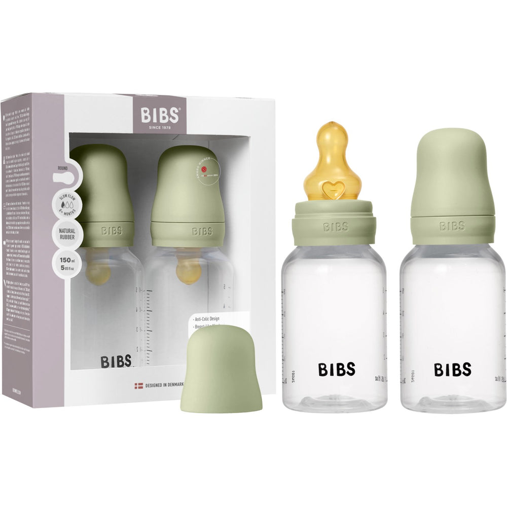 Køb Bibs Sage Baby Flaske Round Latex 2-Pak 150 Ml Slow Flow