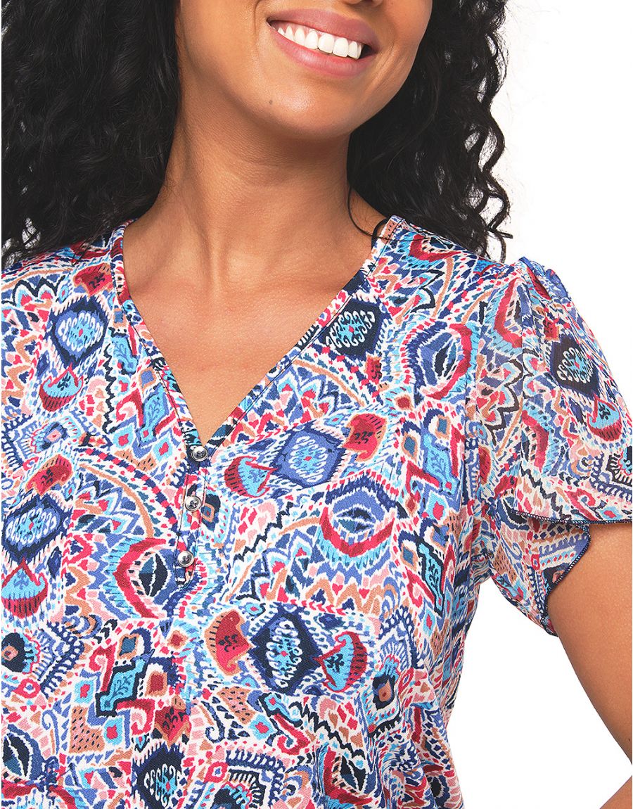 Top bleu fluide
