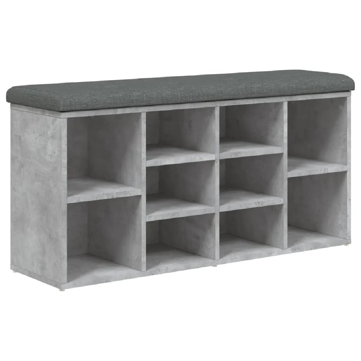 Decoshop26 Banc Rangement Gris Béton 102x32x50 cm