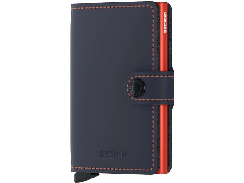 SECRID Portemonnaie Miniwallet Matte Nightblue Orange Noten- und Karten-Portemonnaie mit RFID-Schutz