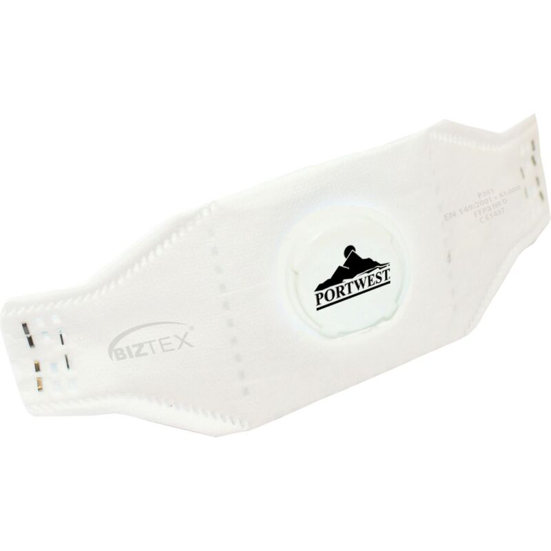 Portwest P391 Masque EAGLE pliable FFP3 Dolomite avec valve (Pk10) Blanc