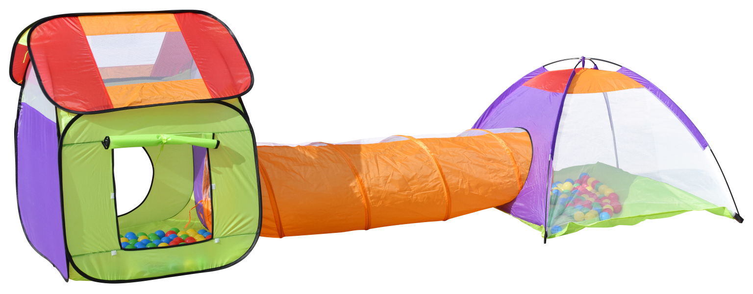 Spielzelt mit Tunnel bunt