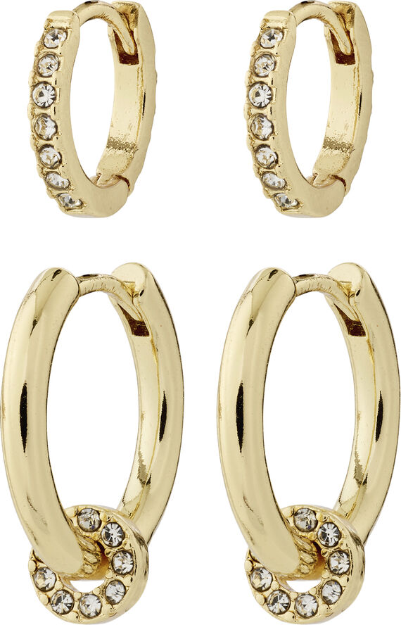 Pilgrim SCOTTIE recycled earrings 2-in-1 set gold-plated Guld