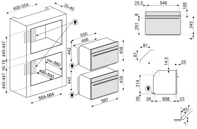 Smeg indbygget ovn SO4102M1B3