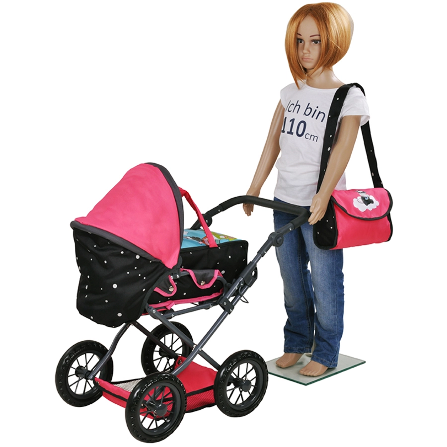 knorr toys® Puppenwagen Ruby NICI Theodor Carbon schwarz