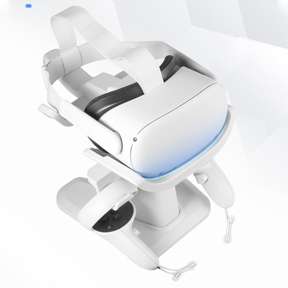3in1 Meta Quest / Oculus Quest 2 Halterung für VR Brille und Controller   Kopfhörer - Weiss
