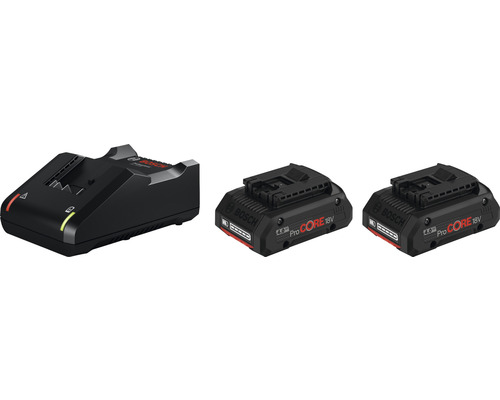 Bosch ProCORE 18V Starterset, 2x 4,0 Ah Li accu's + lader