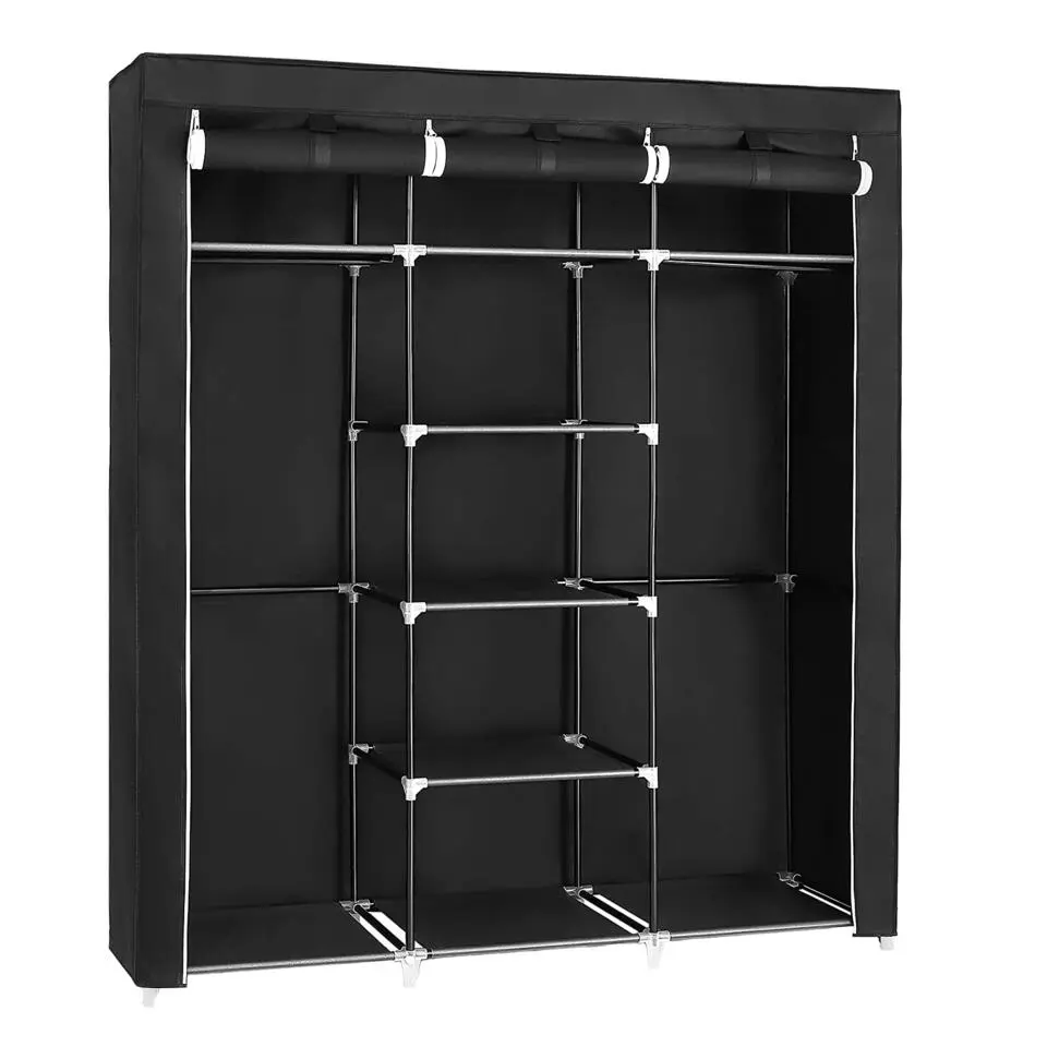 Kledingkast - XXL- Zwart - 175x150x45cm