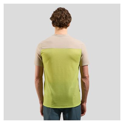 T-Shirt VTT Odlo X-Alp Linencool Beige/Vert
