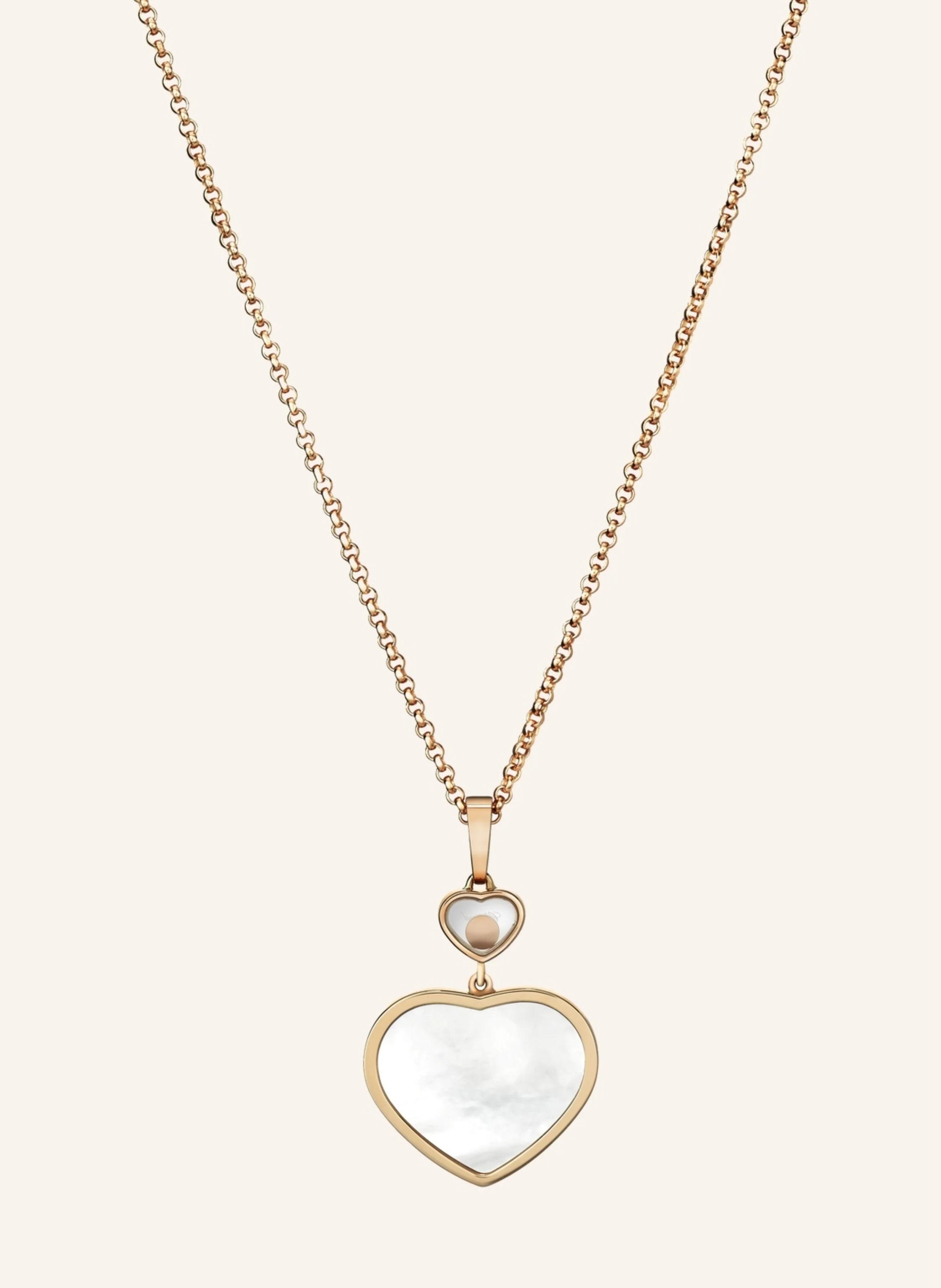 Chopard Anhänger HAPPY HEARTS Anhänger aus 18 Karat Roségold, Diamanten und Perlmutt