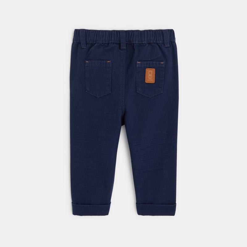 Pantalon regular coton fantaisie bleu bébé garçon