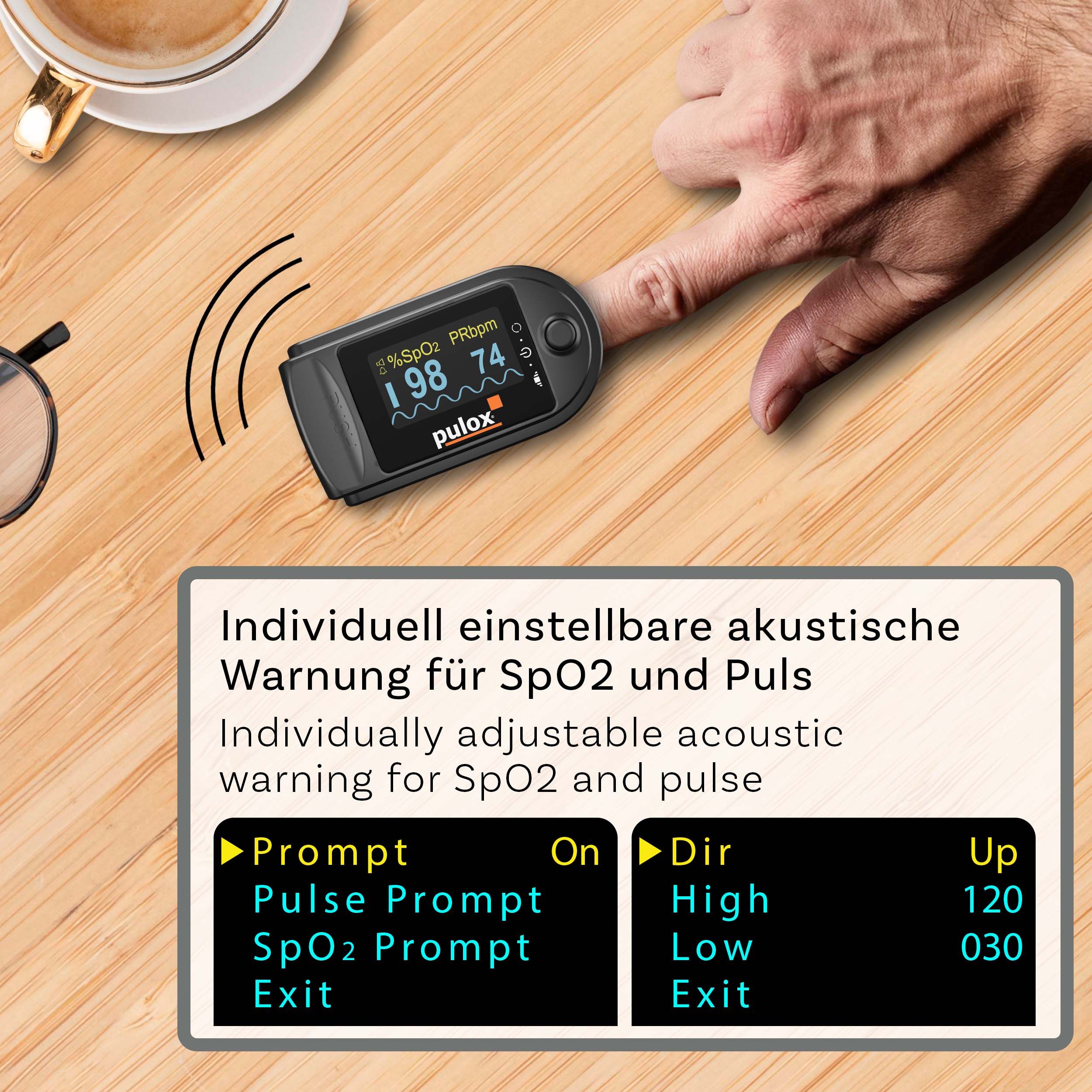Pulox PO-200A Solo - Finger-Pulsoximeter - Schwarz