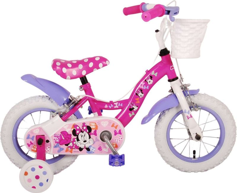 Disney - Minnie Cutest Ever - Kinderfiets - Roze - 12 inch - Twee Handremmen