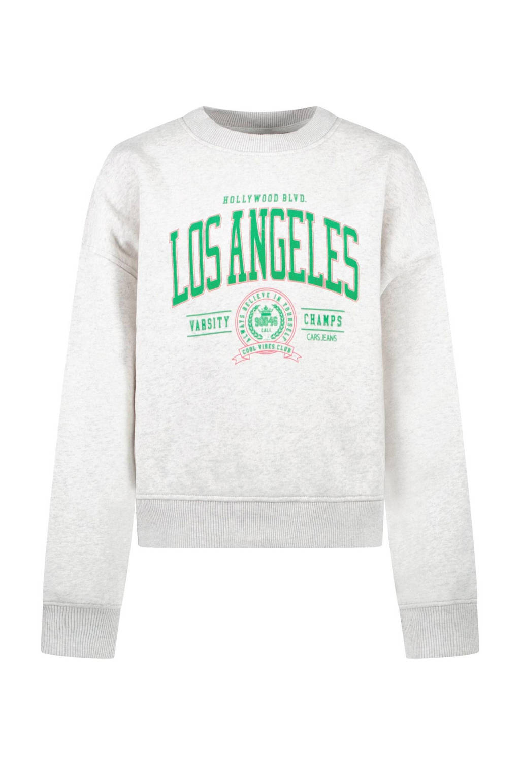 Cars sweater XIMANY met printopdruk lichtgrijs melange