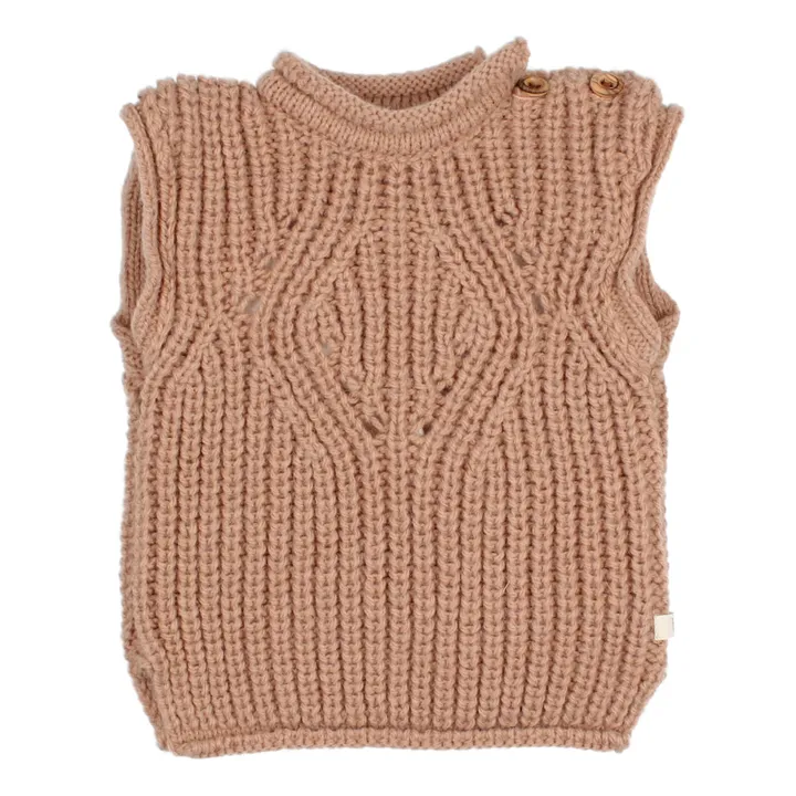 Búho Pull Sans Manches Baby Alpaga et Laine | Vieux Rose