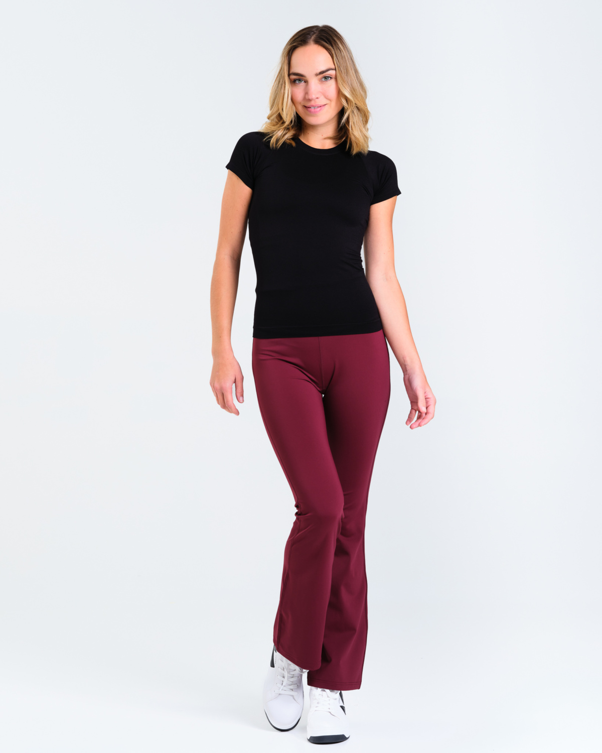 LEVITY Lotus Flare Pants Burgundy