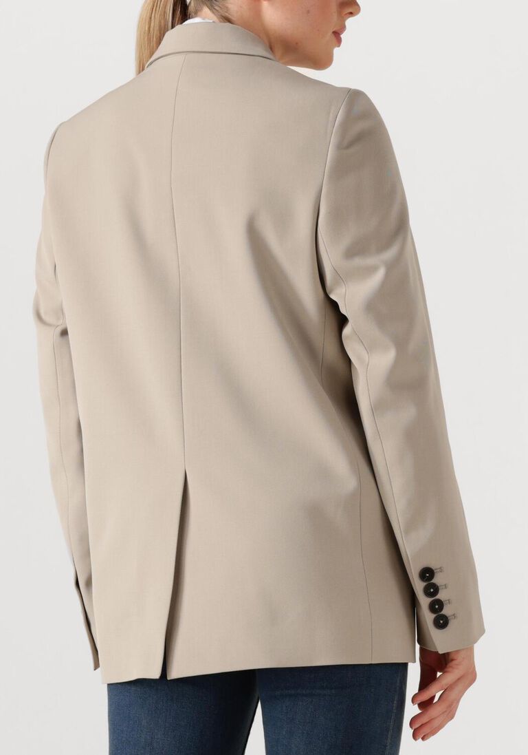 beige closed blazer fitted doublebreasted