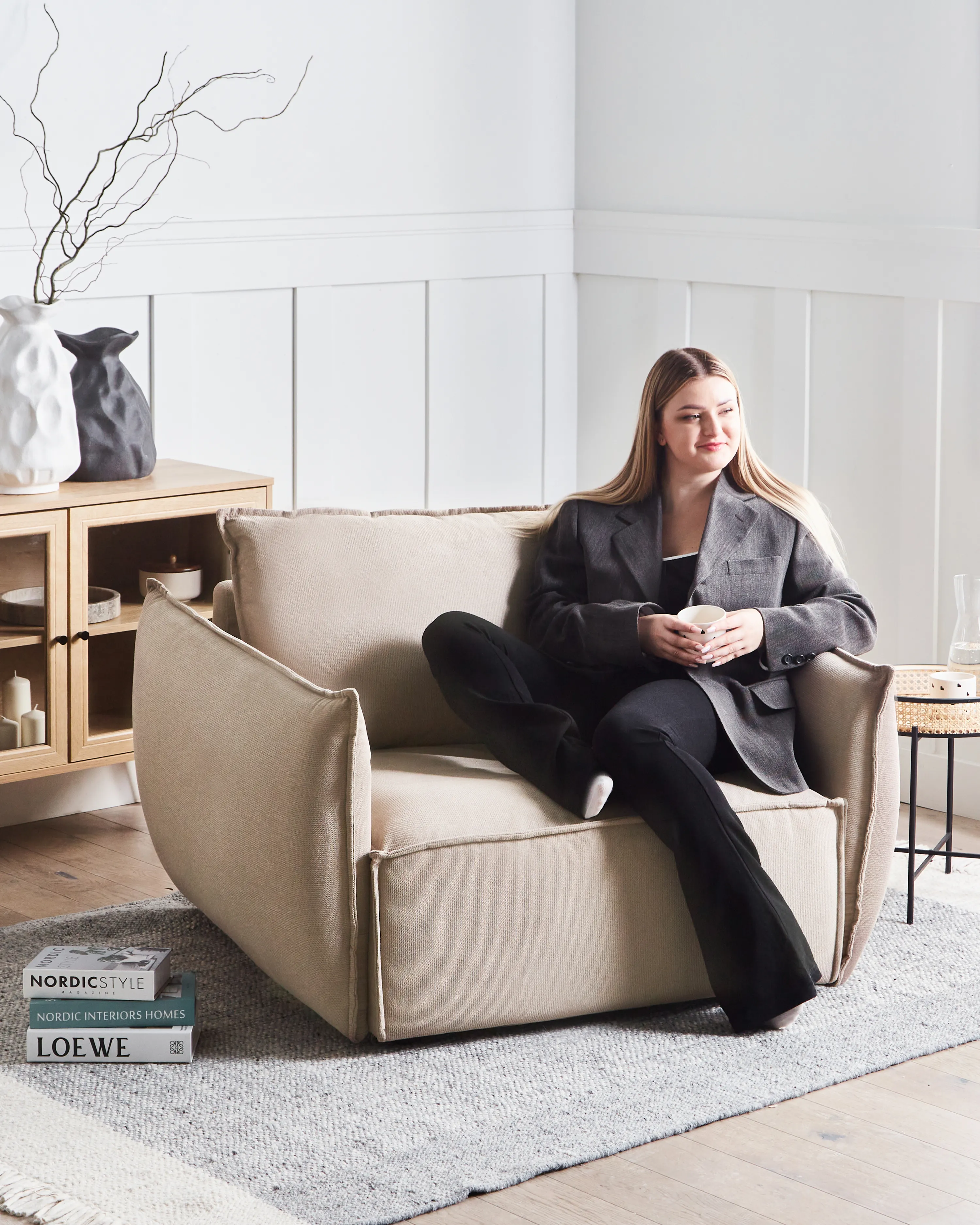 Fauteuil KUNES Stof Taupe