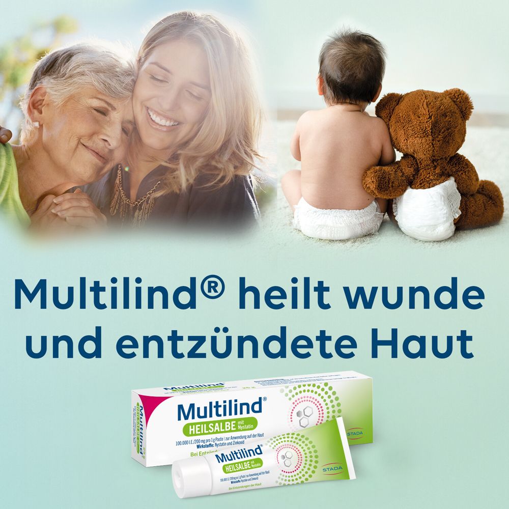 Multilind® Heilsalbe bei wunder und entzündeter Haut mit Zinkoxid und Nystatin