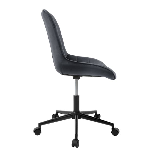 Kontorstol grå med velourbetræk og metalstel ML design
