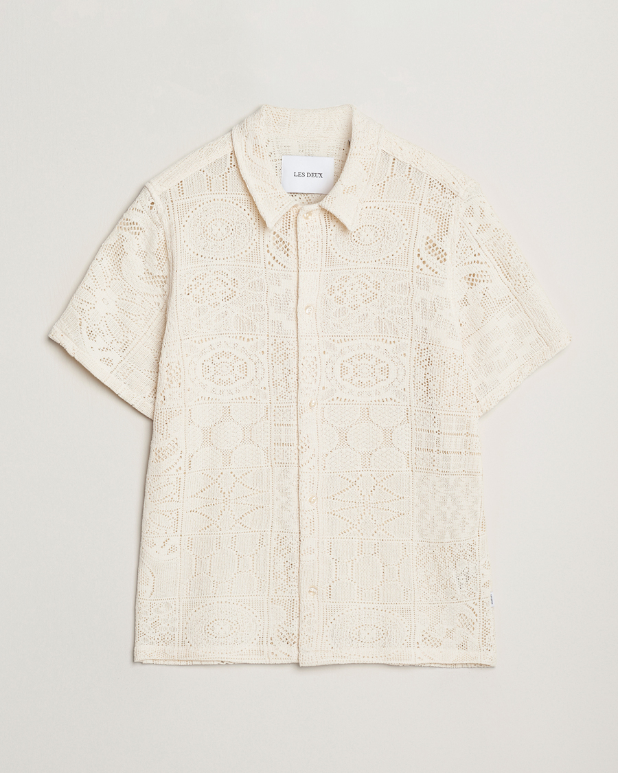 Les Deux Hector Lace Short Sleeve Shirt White