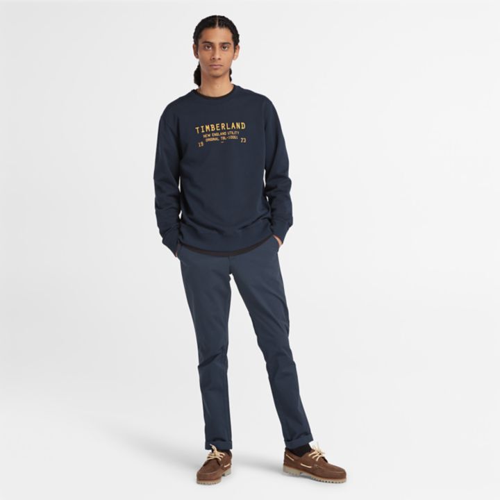 Calças chino elásticas Sargent Lake para homem, na cor azul.