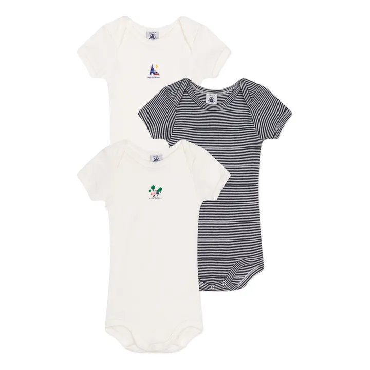 Petit Bateau Lot 3 Bodies Pigeons | Ecru