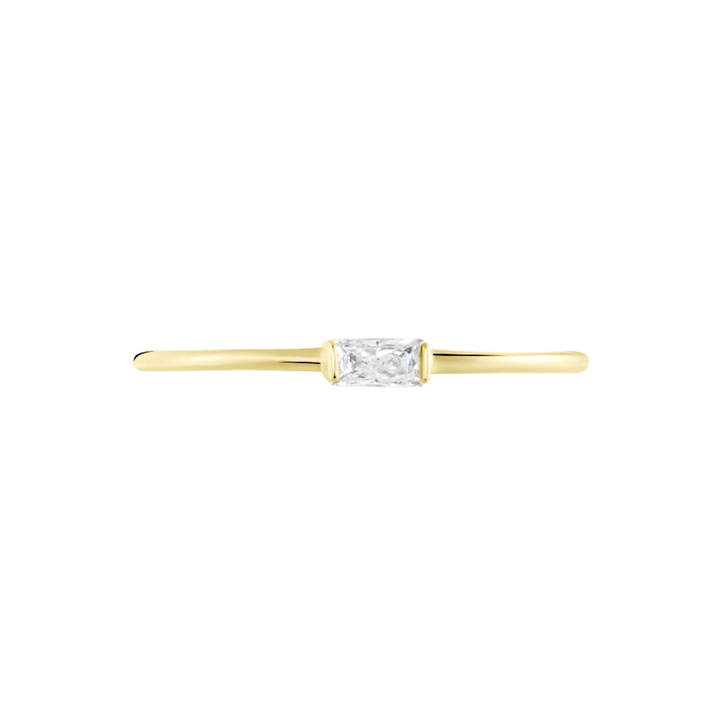 Bague Solitaire Or Jaune Promesse Oxyde De Zirconium