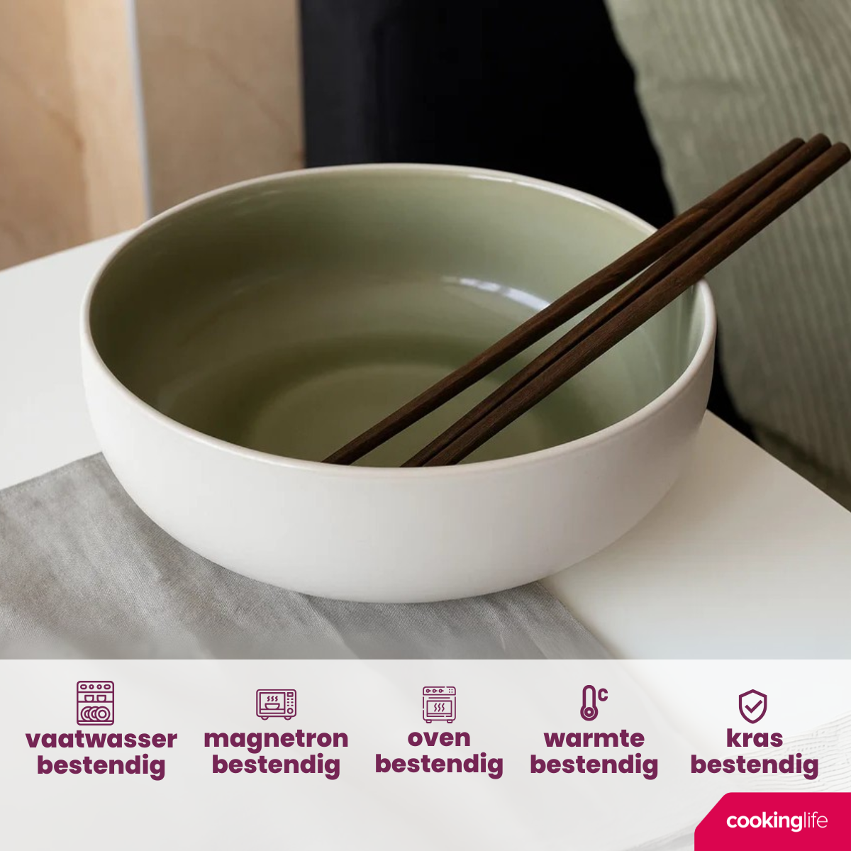 Cookinglife Soepkommen | Kommen Mos groen Ã¸ 16,5 cm - 6 Stuks