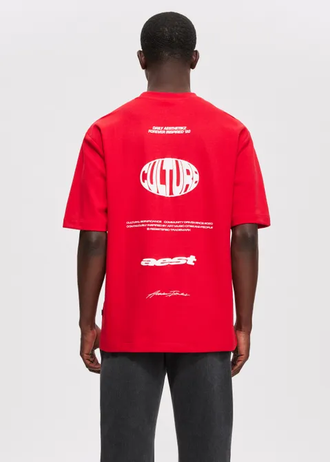 T-shirt met print aest rood (ROO)