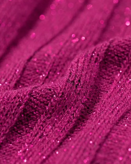 pull col roulé fille rose