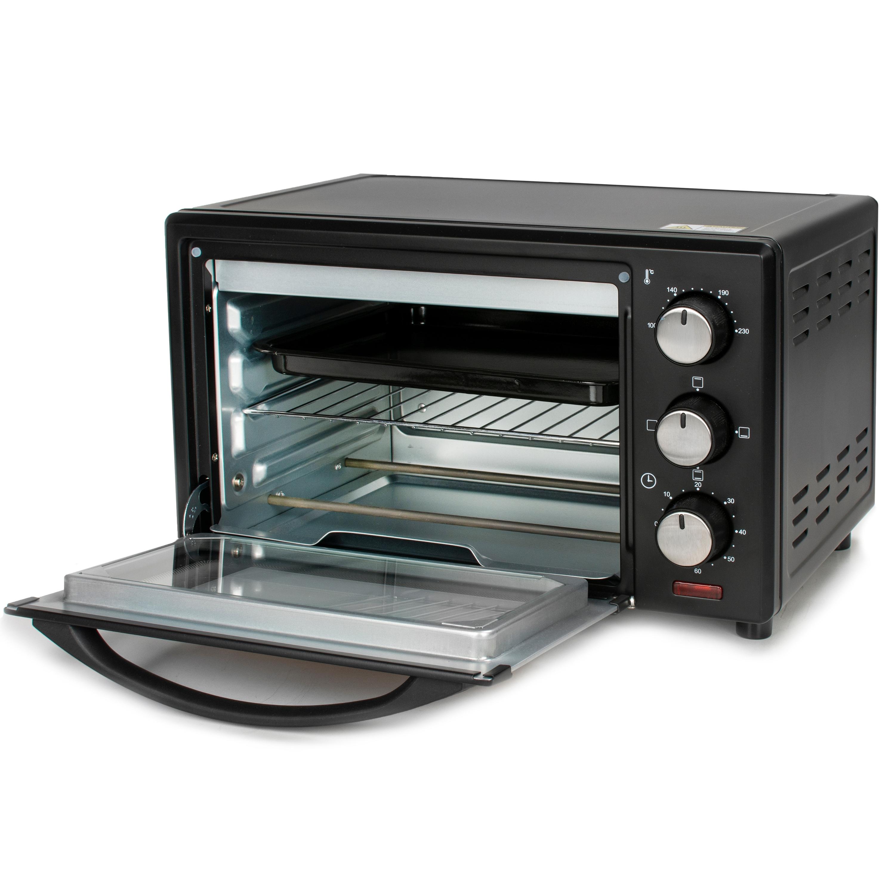 Zilan Minibackofen 15L Pizzaofen Ober- Unterhitze 60 min Timer 1200W