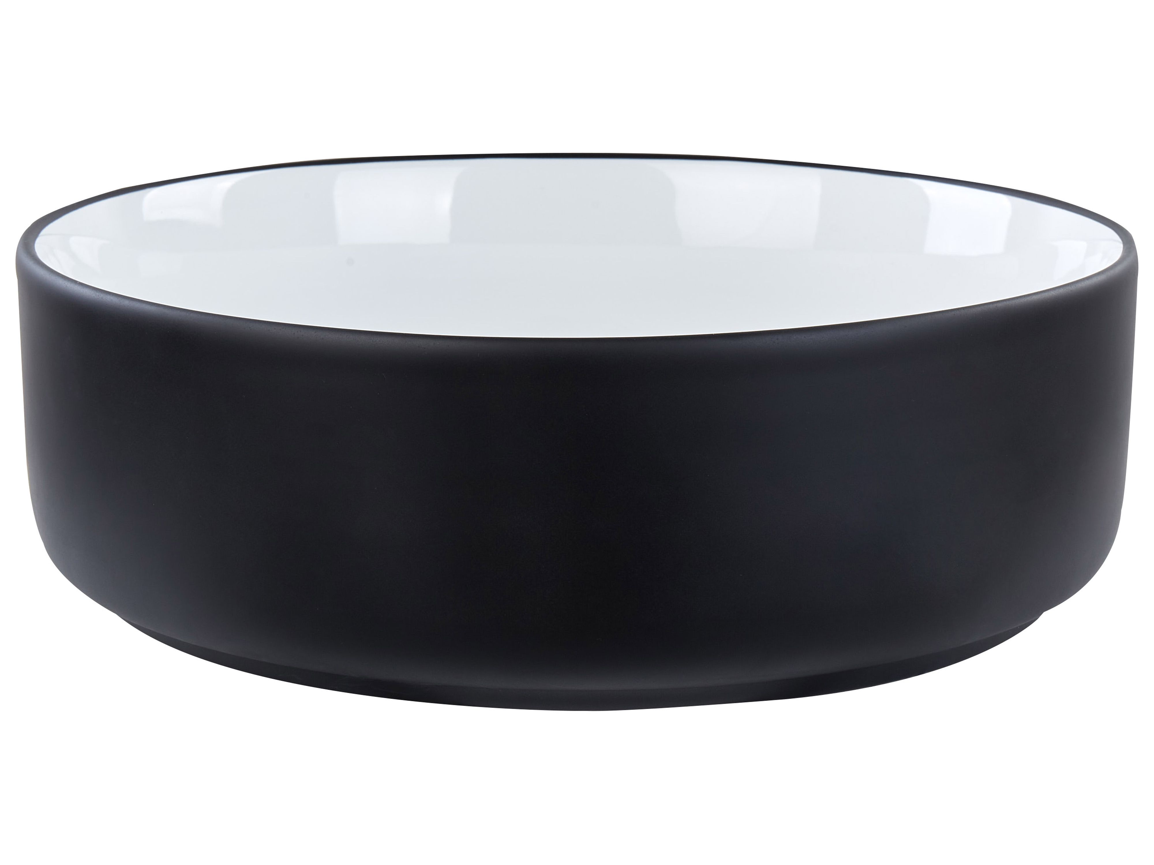 Wastafel voor aanrechtblad CALIG ⌀ 36 cm Keramiek Zwart/wit