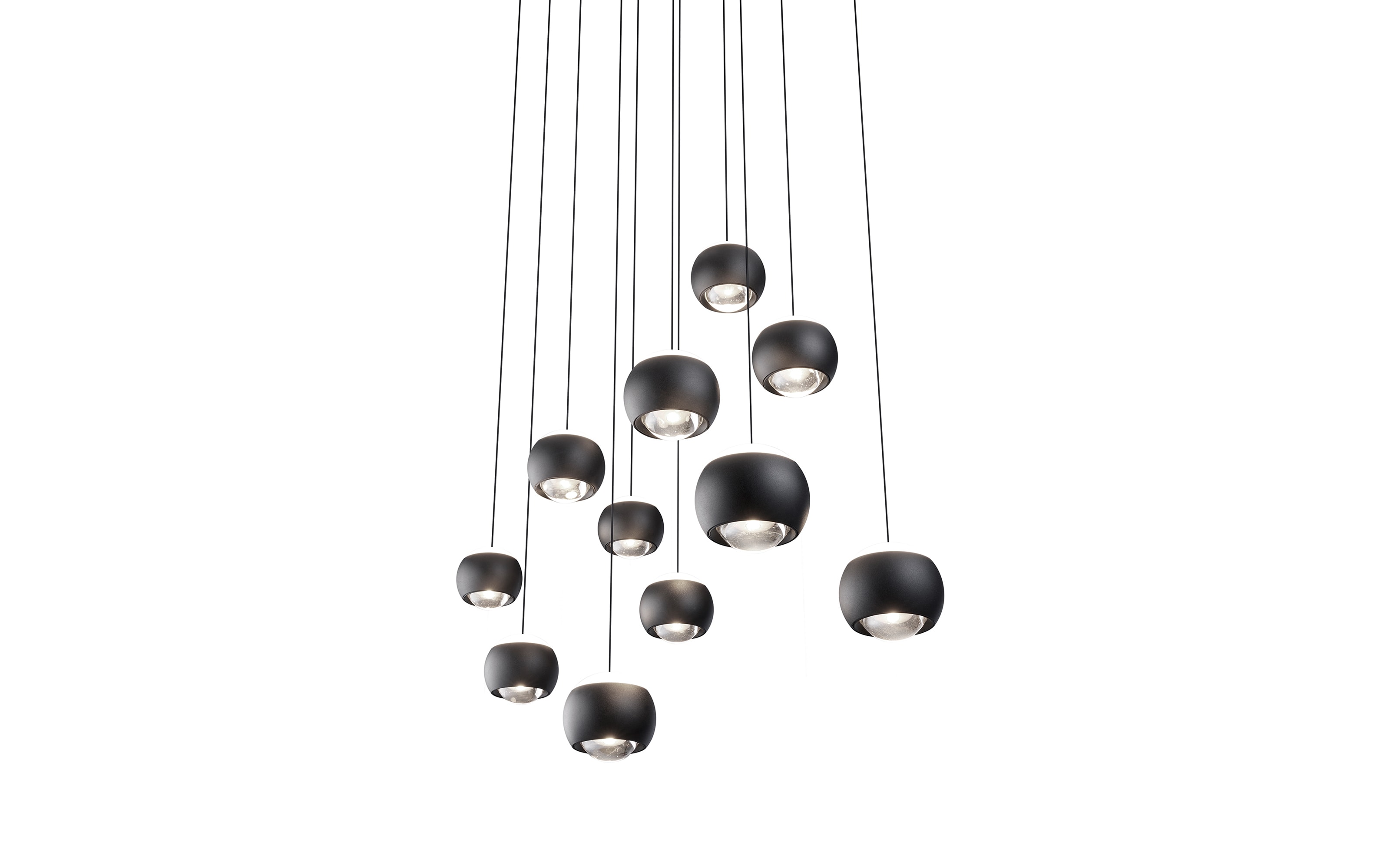 LED-Pendelleuchte Cannon, schwarz, 200 cm, inkl. stufenloser Höhenverstellung