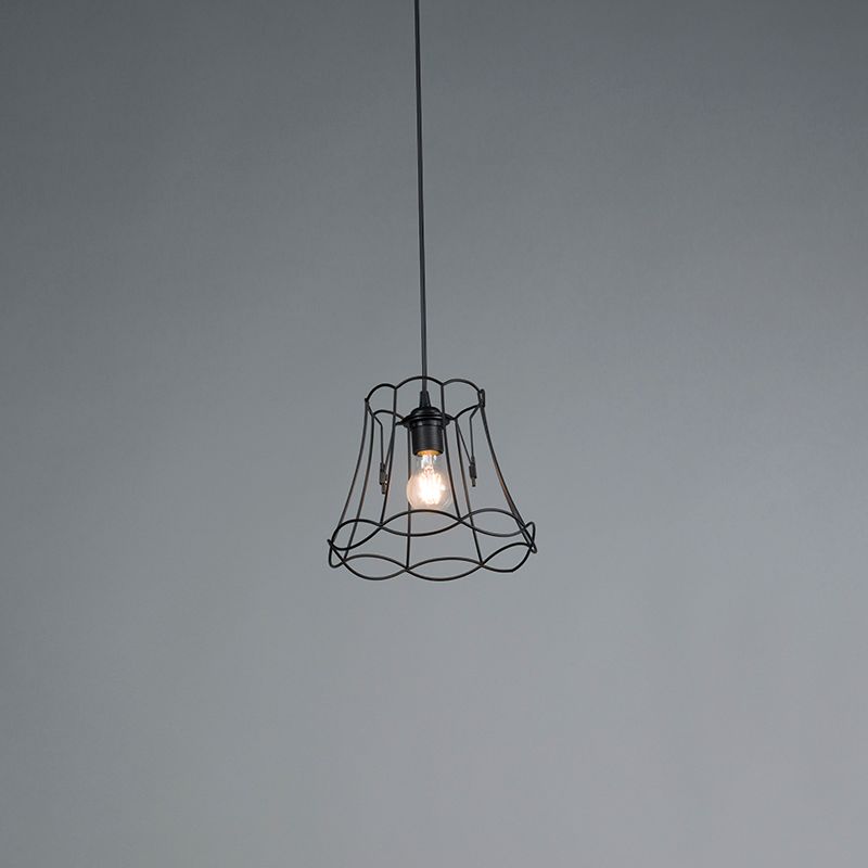 Retro hanglamp zwart 20 cm - Granny Frame