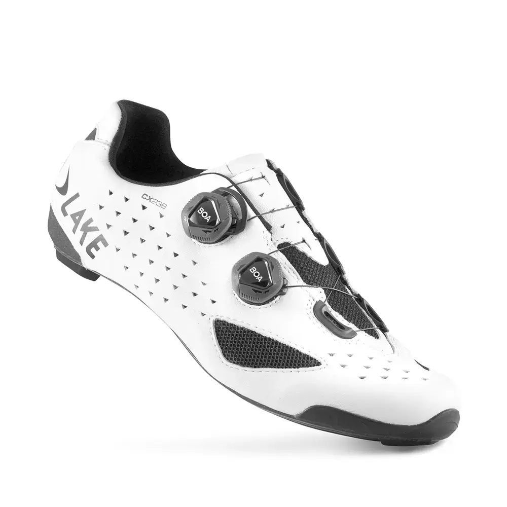 Lake CX238 Wide Wielrenschoenen Wit/Wit Heren