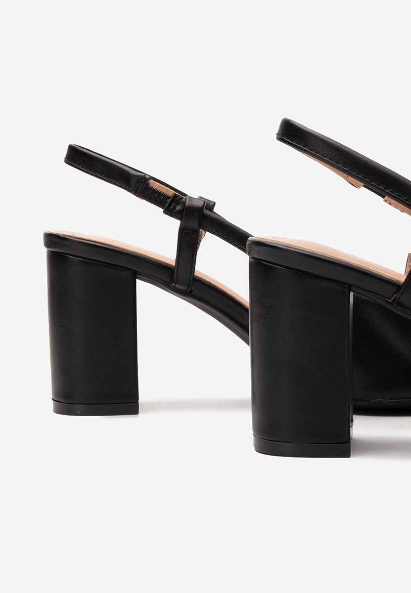 Chaussures à talon épais noirs Barria