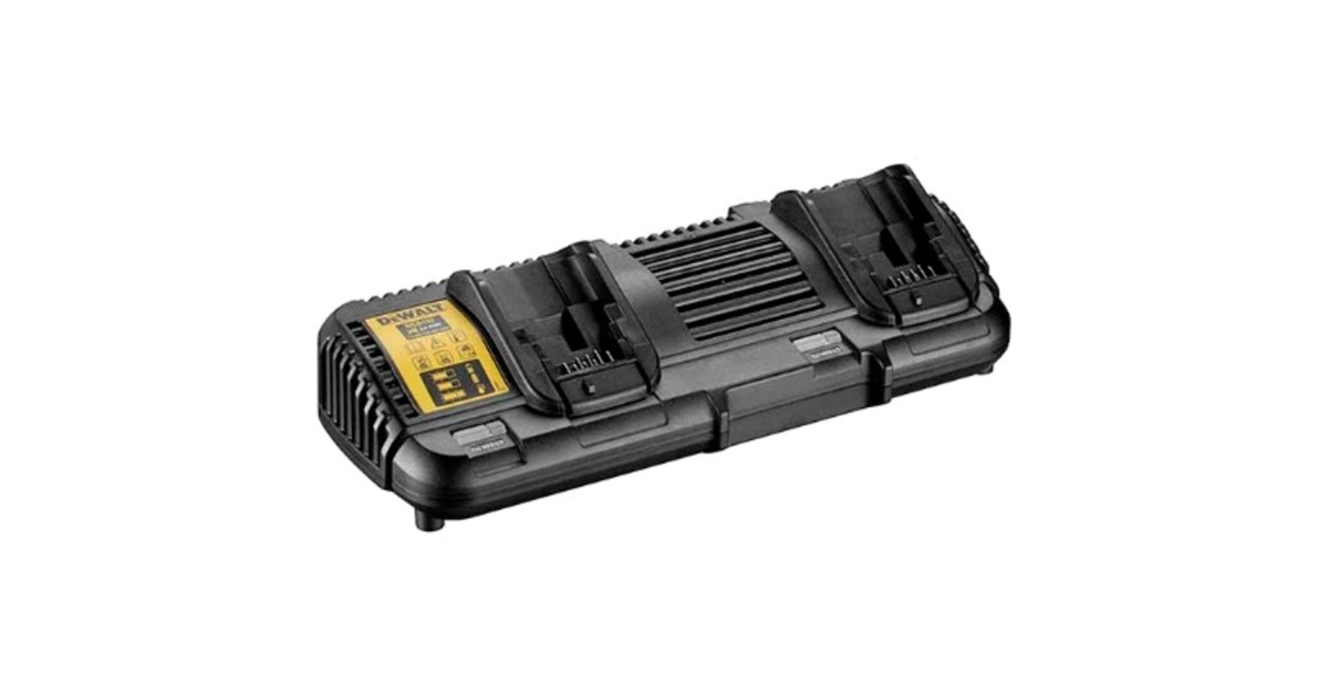 DEWALTDCB132X2-QW XR FLEXVOLT Accu starterspakket oplader  (Zwart/geel, Incl. 2x DCB547 (9.0Ah) XR FLEXVOLT Li-Ion accu)
